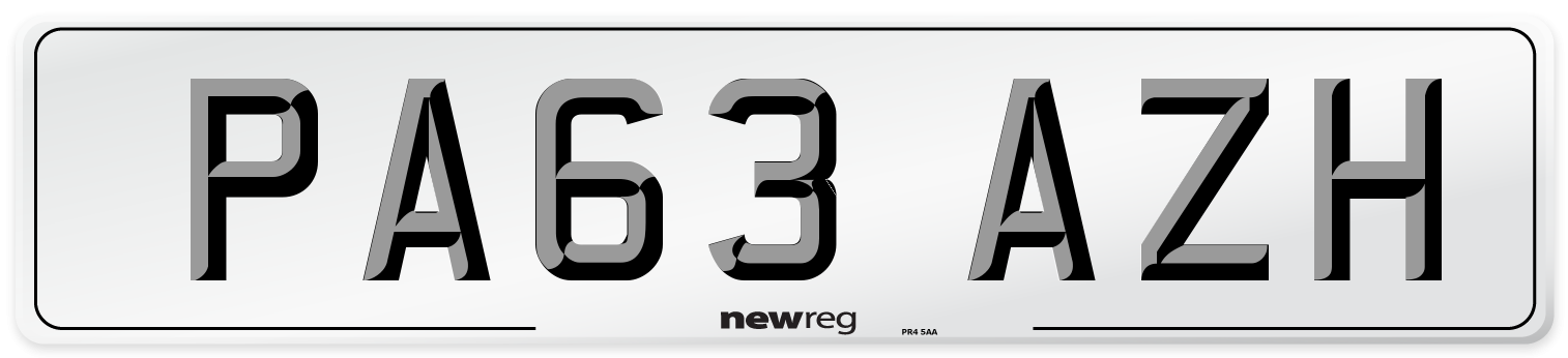 PA63 AZH Number Plate from New Reg